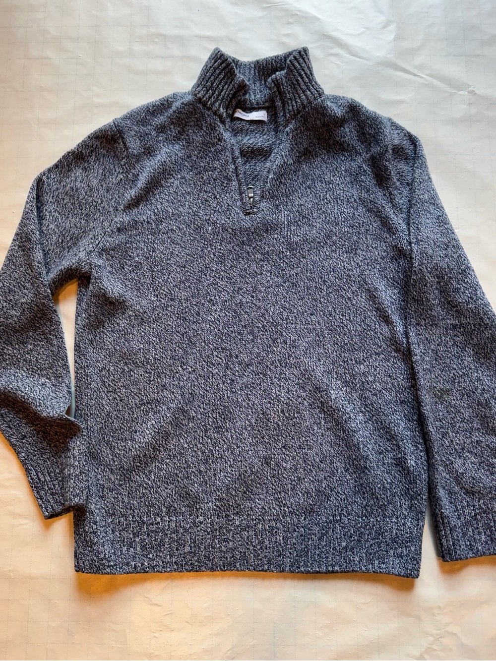 Men's Charcoal Half-Zip Mock Neck Sweater